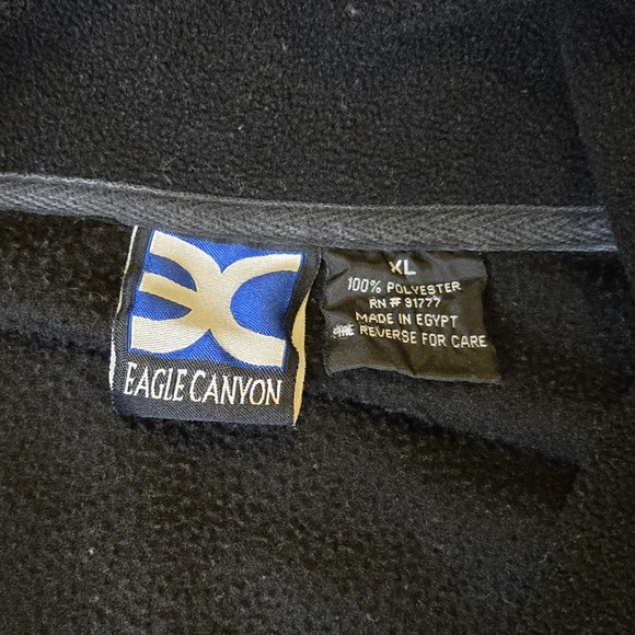EAGLE‎ CANYON Men's Full Zipper Fleece Jacket Retro Colorblock Black Red Size XL - Picture 9 of 10